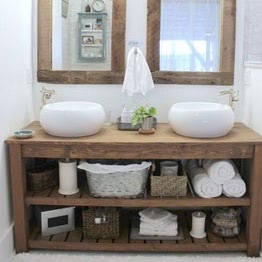Mueble de baño rústico blanco